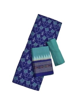 Blue Colour Sambalpuri Handloom Cotton Dress Materials
