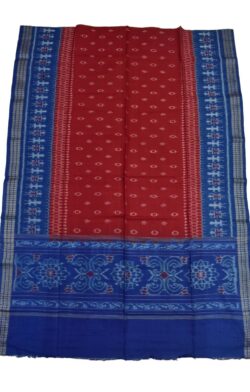 Red-Blue Combination Sambalpuri Handloom Cotton Dupatta