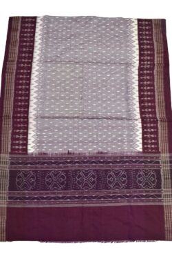 Biscuit-maroon Combination Sambalpuri Handloom Cotton Dupatta