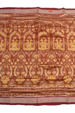 Golden Colour Sambalpuri Handloom Bandha Silk Saree
