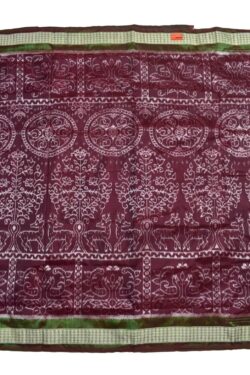 Maroon Colour Sambalpuri Handloom Bandha Silk Saree