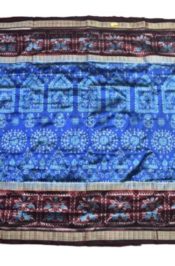 Blue Colour Sambalpuri Handloom Bandha Silk Saree