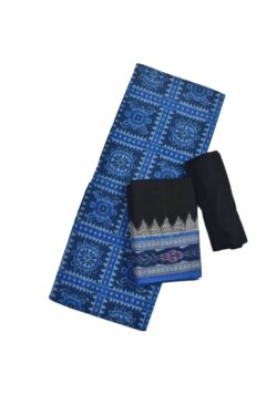 Blue Colour Sambalpuri Handloom Cotton Dress Materials