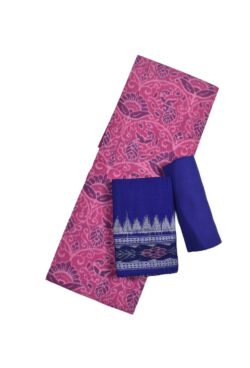Pink Colour Sambalpuri Handloom Cotton Dress Materials