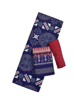 Maroon Colour Sambalpuri Handloom Cotton Dress Materials