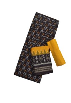 Coffe Colour Sambalpuri Handloom Cotton Dress Material