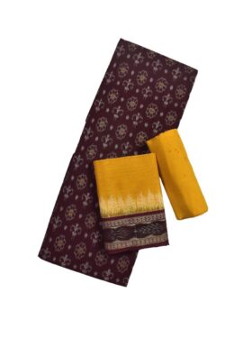 Maroon Colour Sambalpuri Handloom Cotton Dress Material