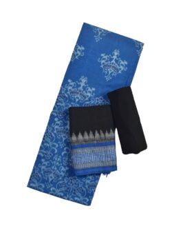 Blue Colour Sambalpuri Handloom Cotton Dress Material