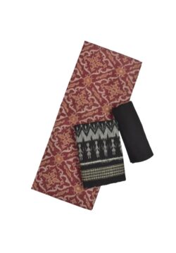 Brown Colour Sambalpuri Handloom Cotton Dress Material