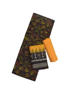 Green Colour Sambalpuri Handloom Cotton Dress Material