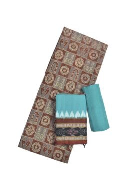 Biscuit Colour Sambalpuri Handloom Cotton Dress Material