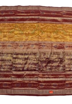 Yellow Colour Sambalpuri Handloom Cotton Tissue Saree