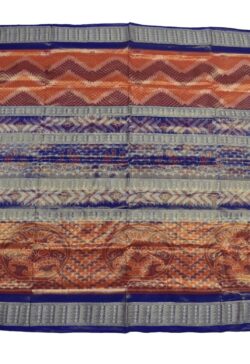 Orange Colour Sambalpuri Handloom Cotton Tissue Saree