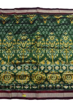 Green Colour Sambalpuri Handloom Bandha Silk Saree