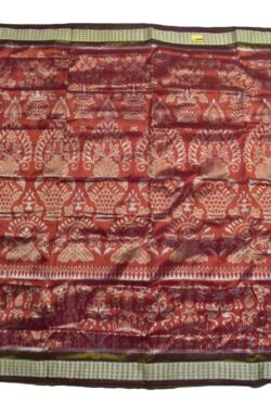 Rust Colour Sambalpuri Handloom Bandha Silk Saree