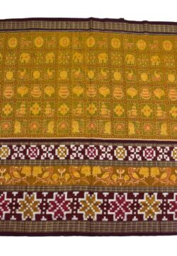 Yellow Colour Pasapali Border Sambalpuri Handloom Cotton Saree