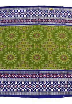 Green Colour Pasapali Border Sambalpuri Handloom Cotton Saree