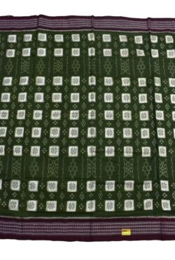 Mehendi Colour Pasapali Design Sambalpuri Handloom Cotton Saree