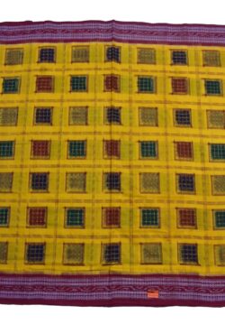 Yellow Pasapali Design Sambalpuri Handloom Cotton Saree