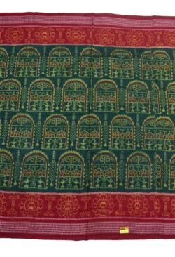 Blue-Red Plane Colour Border Sambalpuri Handloom Cotton Saree
