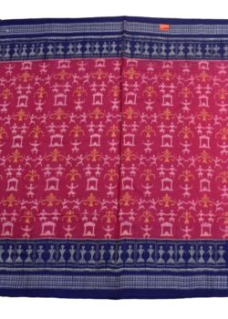Red-Blue Plane Colour Border Sambalpuri Handloom Cotton Saree