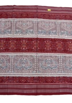 White-Red Plane Colour Border Sambalpuri Handloom Cotton Saree