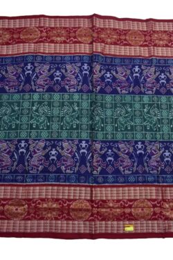 Blue Colour Border Sambalpuri Handloom Cotton Saree