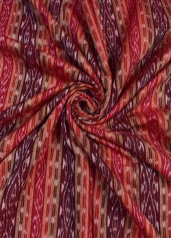 Red Colour Sambalpuri Handloom Cotton Fabric