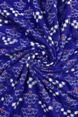 Blue Colour Pasapali Design Sambalpuri Handloom Cotton Fabrics
