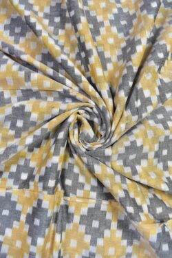 Gray Colour Pasapali Design Sambalpuri Handloom Cotton Fabrics