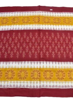 Red-Yellow Colour Sambalpuri Handloom Mania Bandha Cotton Saree