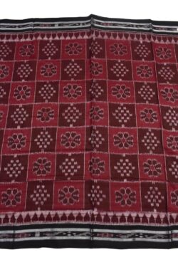 Red Colour Sambalpuri Handloom Mania Bandha Cotton Saree