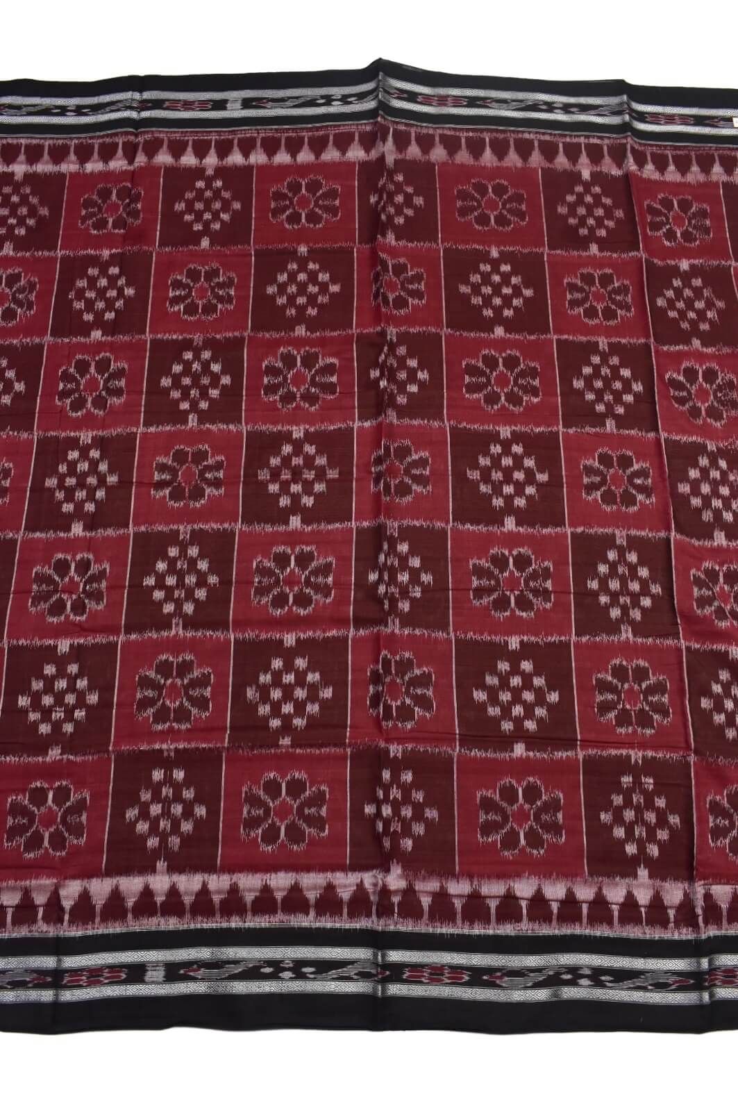 Red Colour Sambalpuri Handloom Mania Bandha Cotton Saree