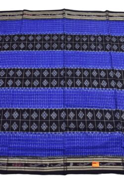 Blue-Black Colour Sambalpuri Handloom Mania Bandha Cotton Saree