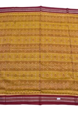 Yellow Colour Sambalpuri Handloom Mania Bandha Cotton Saree