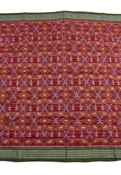 Red Colour Sambalpuri Handloom Bandha Cotton Saree