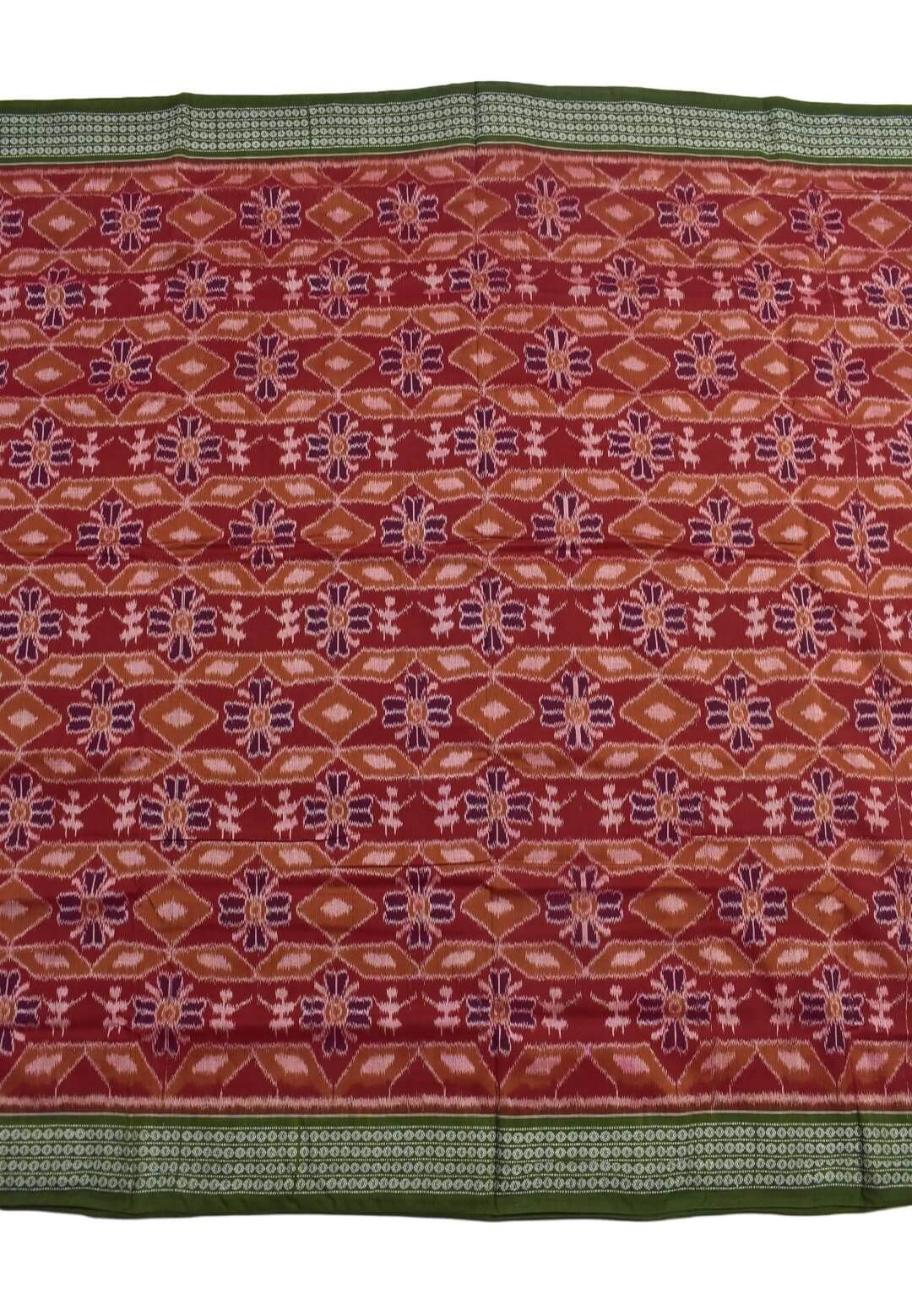 Red Colour Sambalpuri Handloom Bandha Cotton Saree