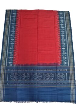 Red-Blue Combination Sambalpuri Handloom Cotton Dupatta