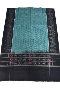 Sky-Black Sambalpuri Handloom Cotton Dupatta