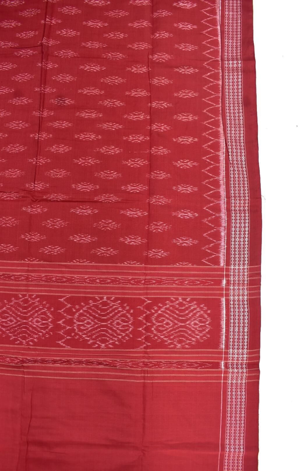 Red Combination Sambalpuri Handloom Cotton Dupatta - Image 3