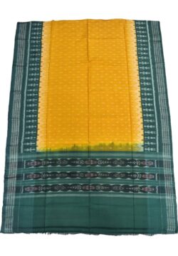 Yellow-Green Combination Sambalpuri Handloom Cotton Dupatta