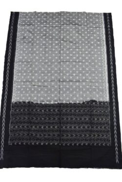 Gray-Black Combination Sambalpuri Handloom Cotton Dupatta