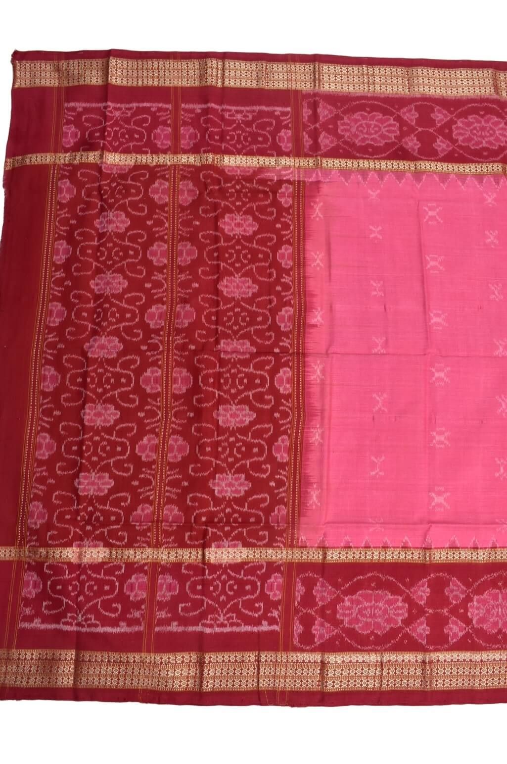 Pink-Red Combination Sambalpuri Handloom Cotton Dupatta - Image 2