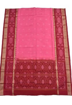 Pink-Red Combination Sambalpuri Handloom Cotton Dupatta