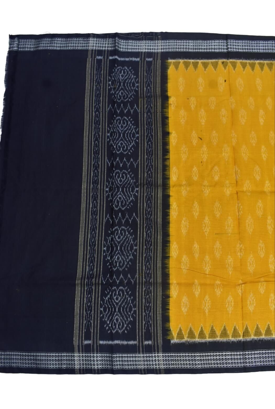 Yellow-Black Combination Sambalpuri Handloom Cotton Dupatta - Image 2