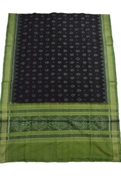 Black-Mehendi Combination Sambalpuri Handloom Cotton Dupatta