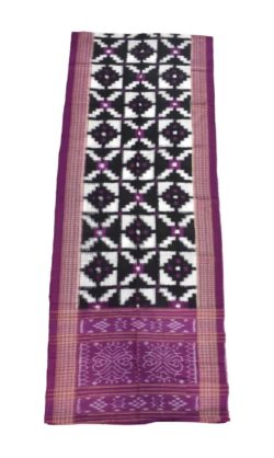 Black-Pink Pasapali Design Sambalpuri Handloom Cotton Stole