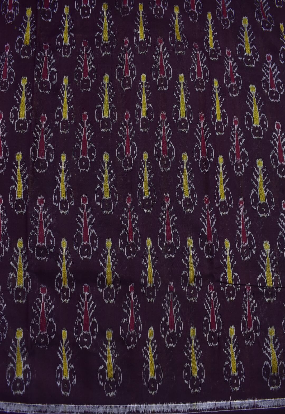 Coffe Colour Sambalpuri Handloom Cotton Dress Material - Image 5