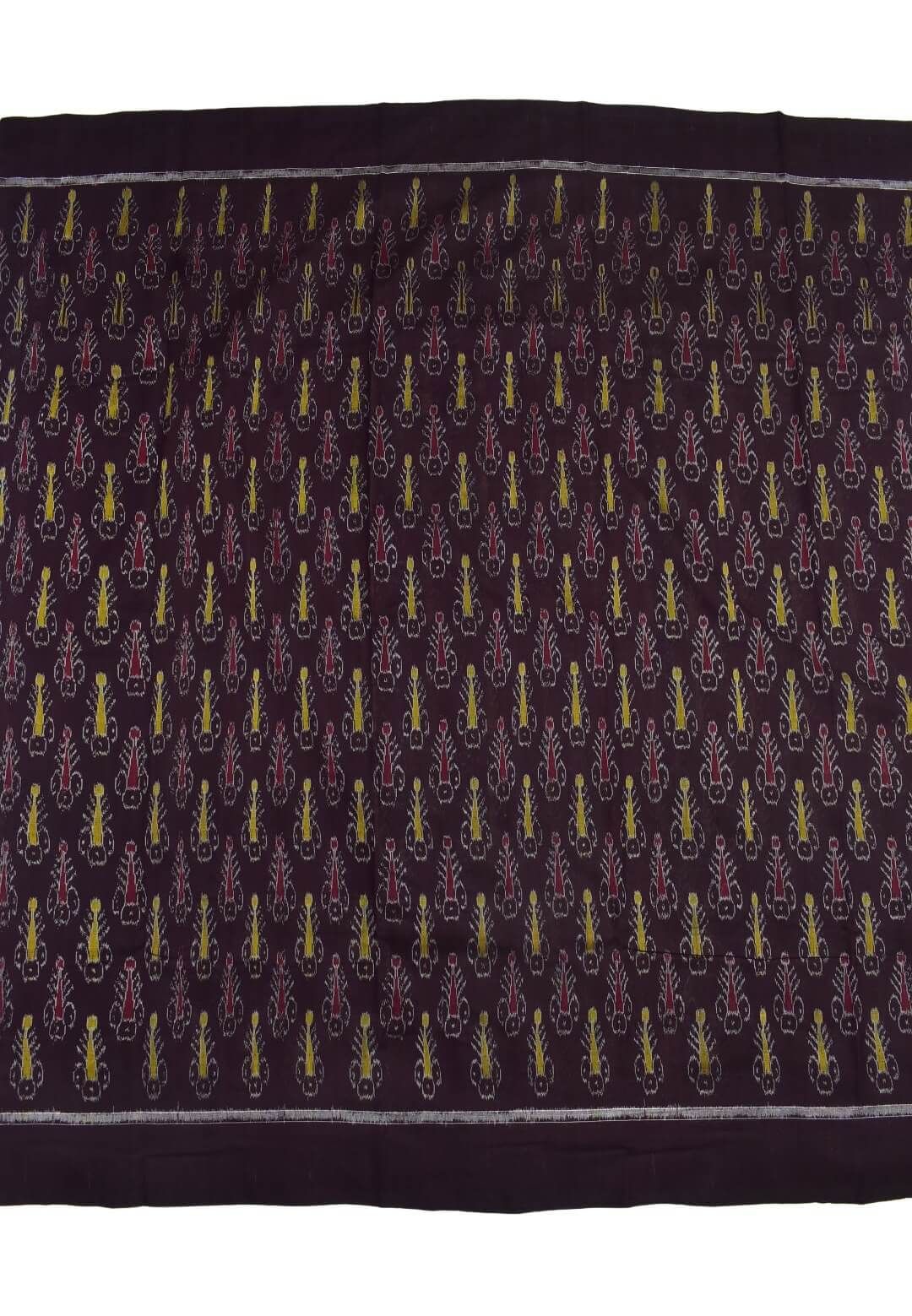 Coffe Colour Sambalpuri Handloom Cotton Dress Material - Image 4