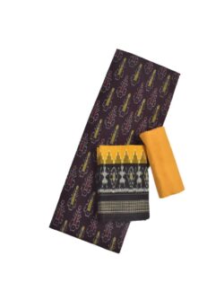 Coffe Colour Sambalpuri Handloom Cotton Dress Material